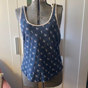 Obey Blue Horse Print Tank M
